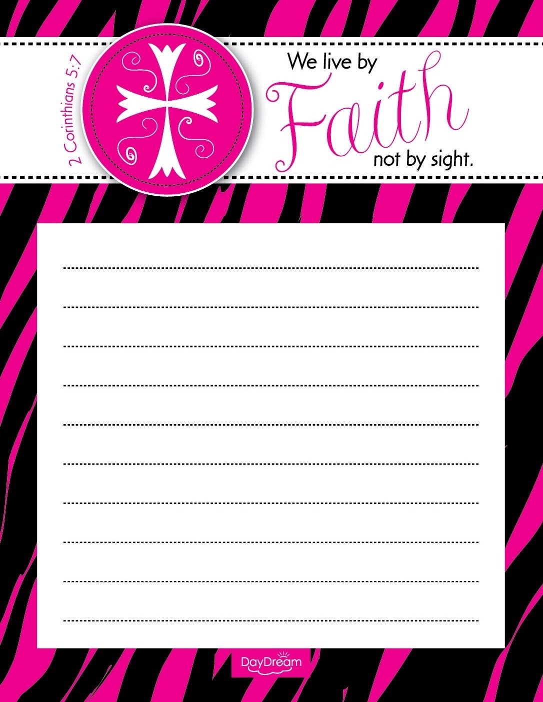 Canopy Street Zebra Print Inspirational Notepad with 2 Corinthians 5:7 Bible Verse - Set of 4 Religious Notebooks for Bible Study, Prayer Journaling & Gift Giving