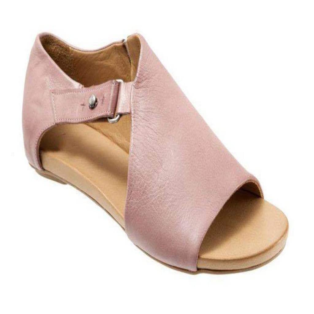 Women's Flat Sandals Summer Peep Toe Beach Shoes - Casual Comfort Plus Size 39 (Pink) | Perfect for Beach Vacations, Poolside Lounging & Summer Outfits