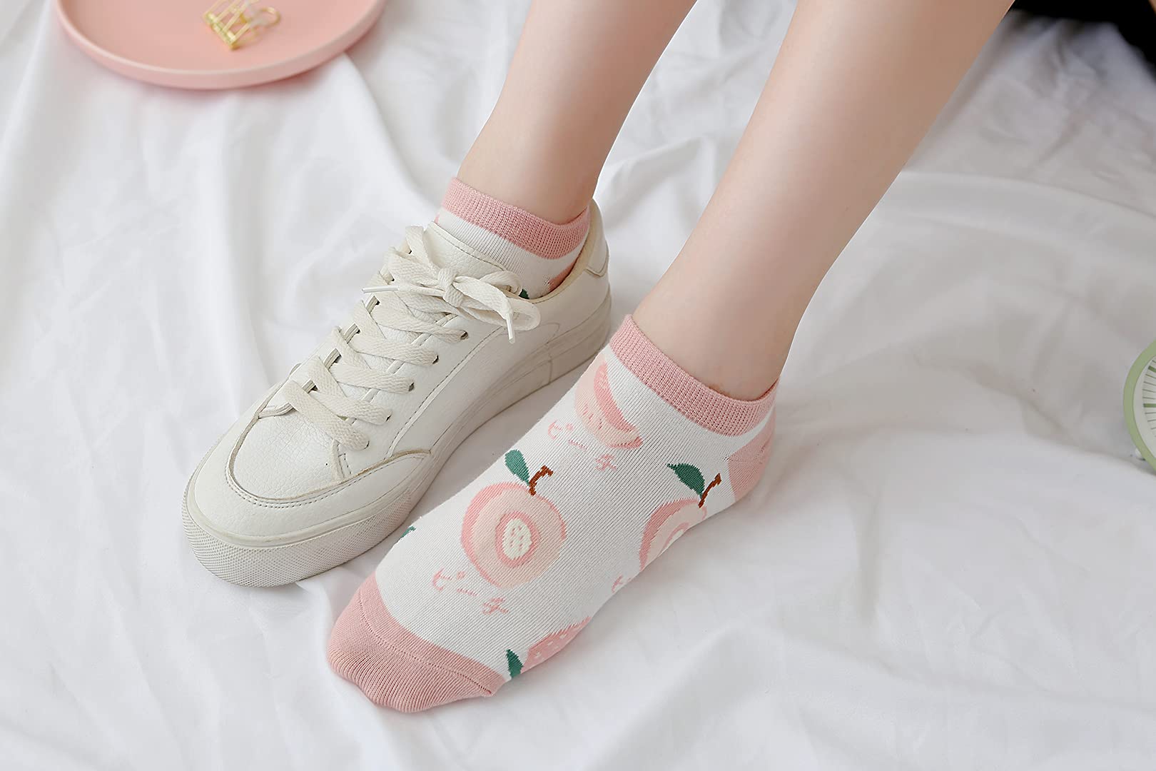 Cute Fruit Embroidered Ankle Socks for Women - Low Cut Cotton Socks for Ladies & Girls - Perfect for Casual Wear, Gifts, and Everyday Fashion
