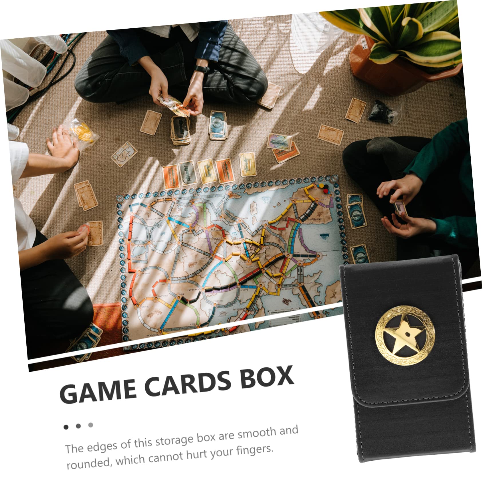 Premium Tarot Card Storage Box - PU Leather Game Card Holder for Tarot, Poker & Collectible Cards - Organize & Protect Your Deck - Perfect for Divination, Gaming & Collectibles