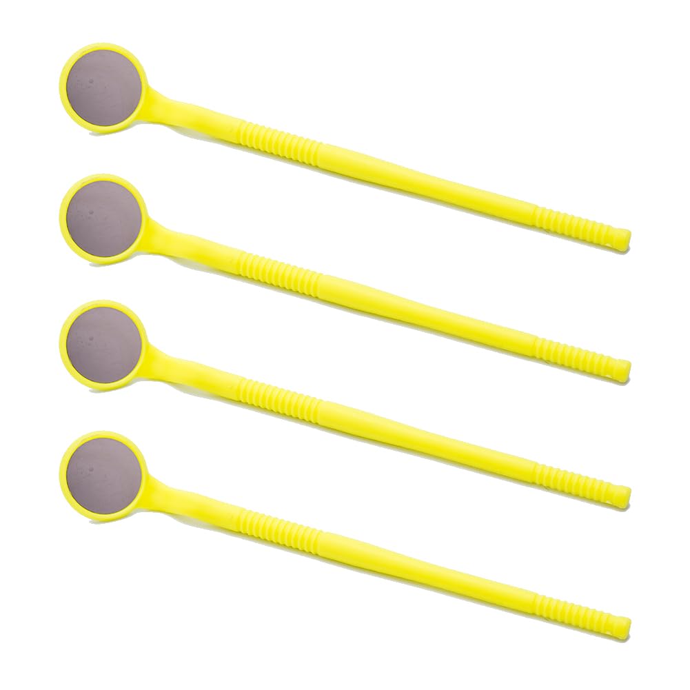 Autoclavable Anti-Fog Dental Mouth Mirror for Dentist & Oral Inspection - Plastic Teeth Mirror for Dental Exams (Yellow) - Perfect for Dental Clinics, Oral Hygiene & Teeth Cleaning Procedures