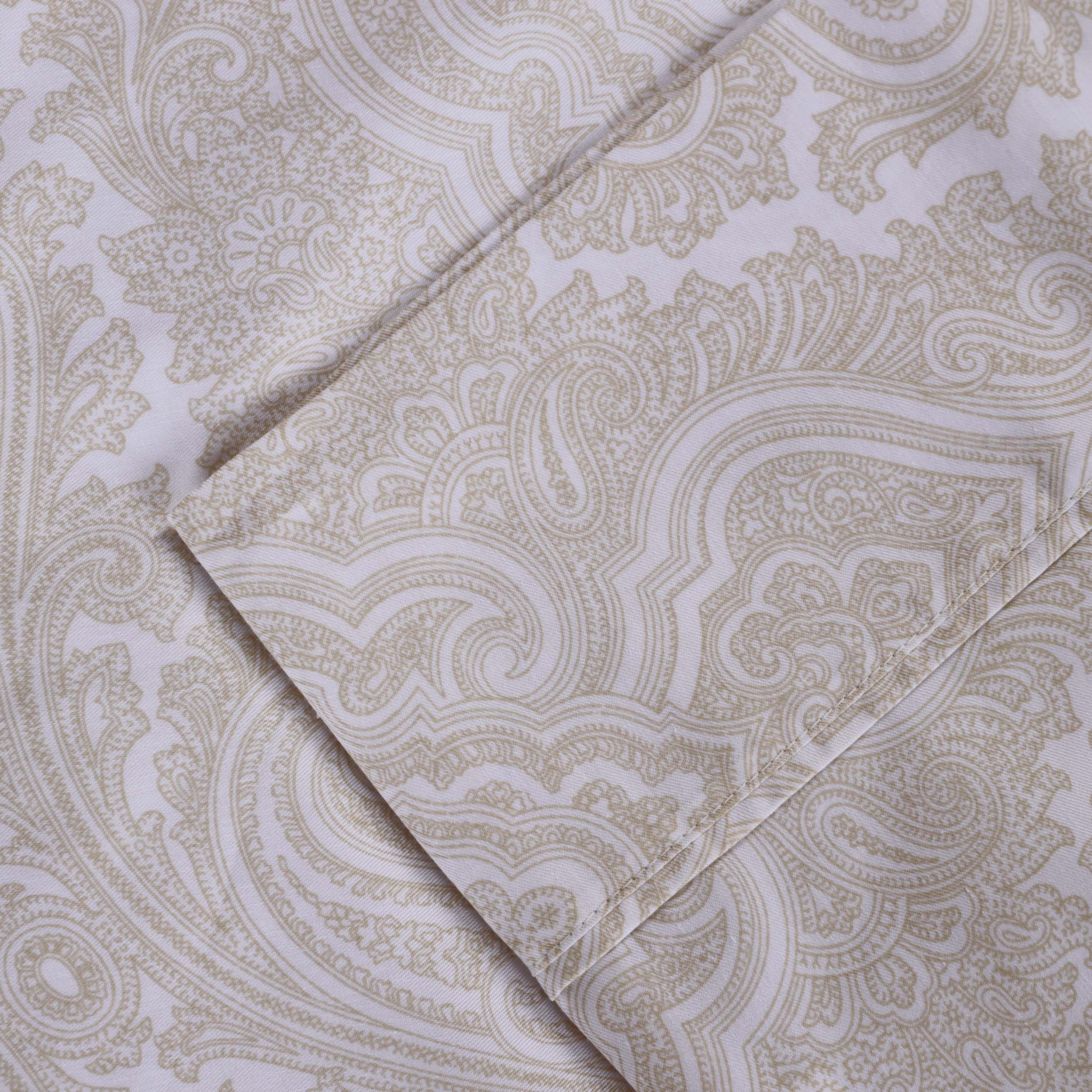 Italian Paisley 600 Thread Count Cotton Blend Deep Pocket Sheet Set - Ultra Soft Bedding for Queen & King Size Beds - Perfect for Luxury Hotels, Guest Rooms & Master Bedrooms