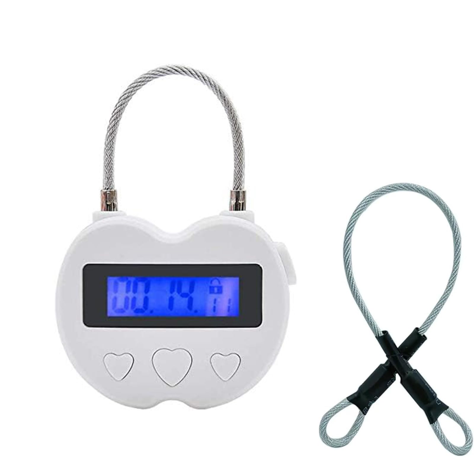99-Hour Electronic Timer Padlock - USB Rechargeable LCD Display Digital Timer Lock for Lockers, Storage, Gym Bags & Travel (White) - Perfect for Security, Time Management & Temporary Access Control