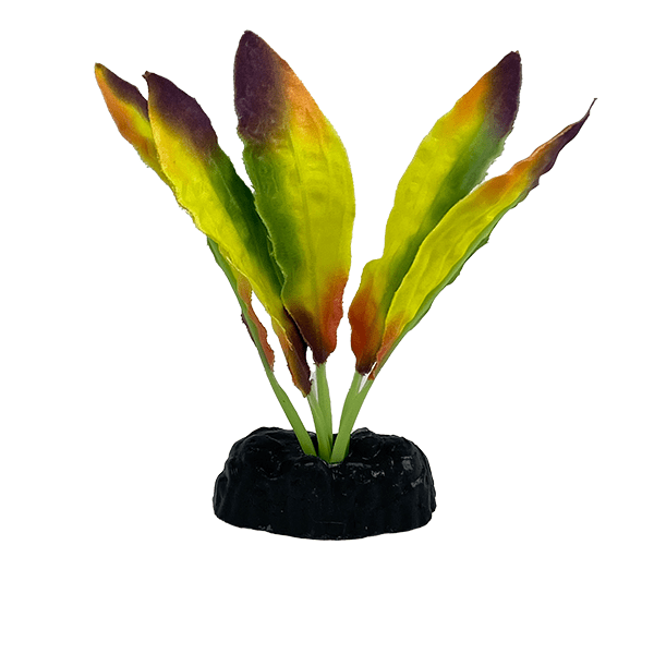 Premium Fish Gear Flame Sword Silk Betta Plant (4 Pack) - Artificial Aquarium Decor for Betta Fish Tanks, Home & Office Aquascaping - Safe & Realistic Silk Plants for Fish Habitat