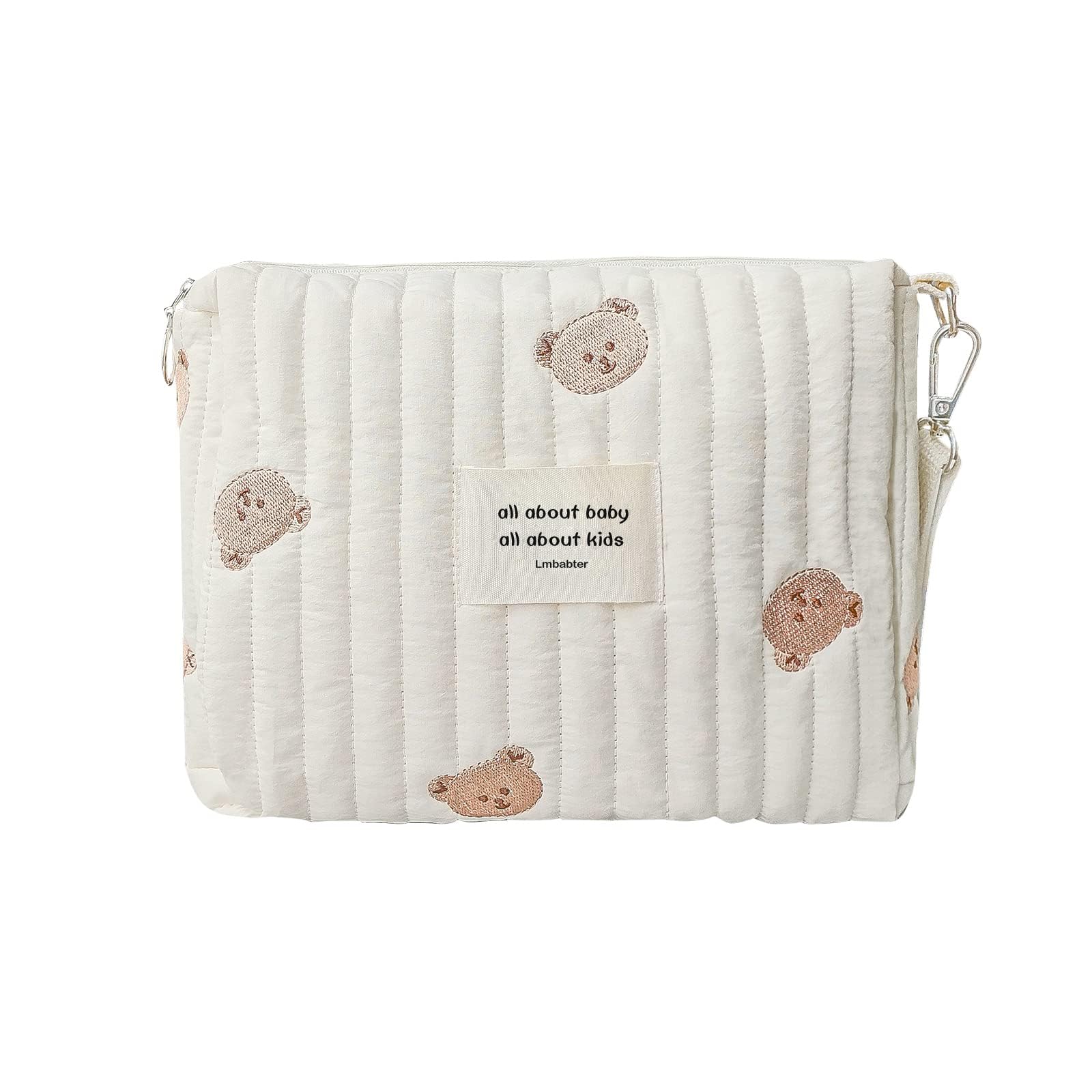 Lmbabter Baby Stroller Organizer Bag - Waterproof Diaper Bag with Multiple Pockets for Infant Carriage, Embroidered Mommy Storage Pouch | Perfect for Outdoor Walks, Park Visits & Traveling with Baby