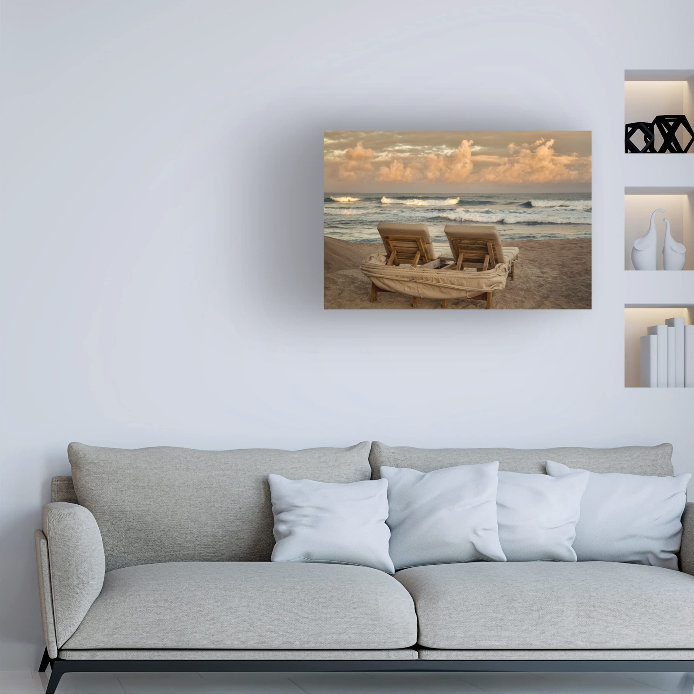 Dennis Frates 'Beach Chair 10' Canvas Wall Art Print - Coastal Decor for Living Room, Bedroom & Office - Seascape Painting for Beach House & Vacation Home Decor