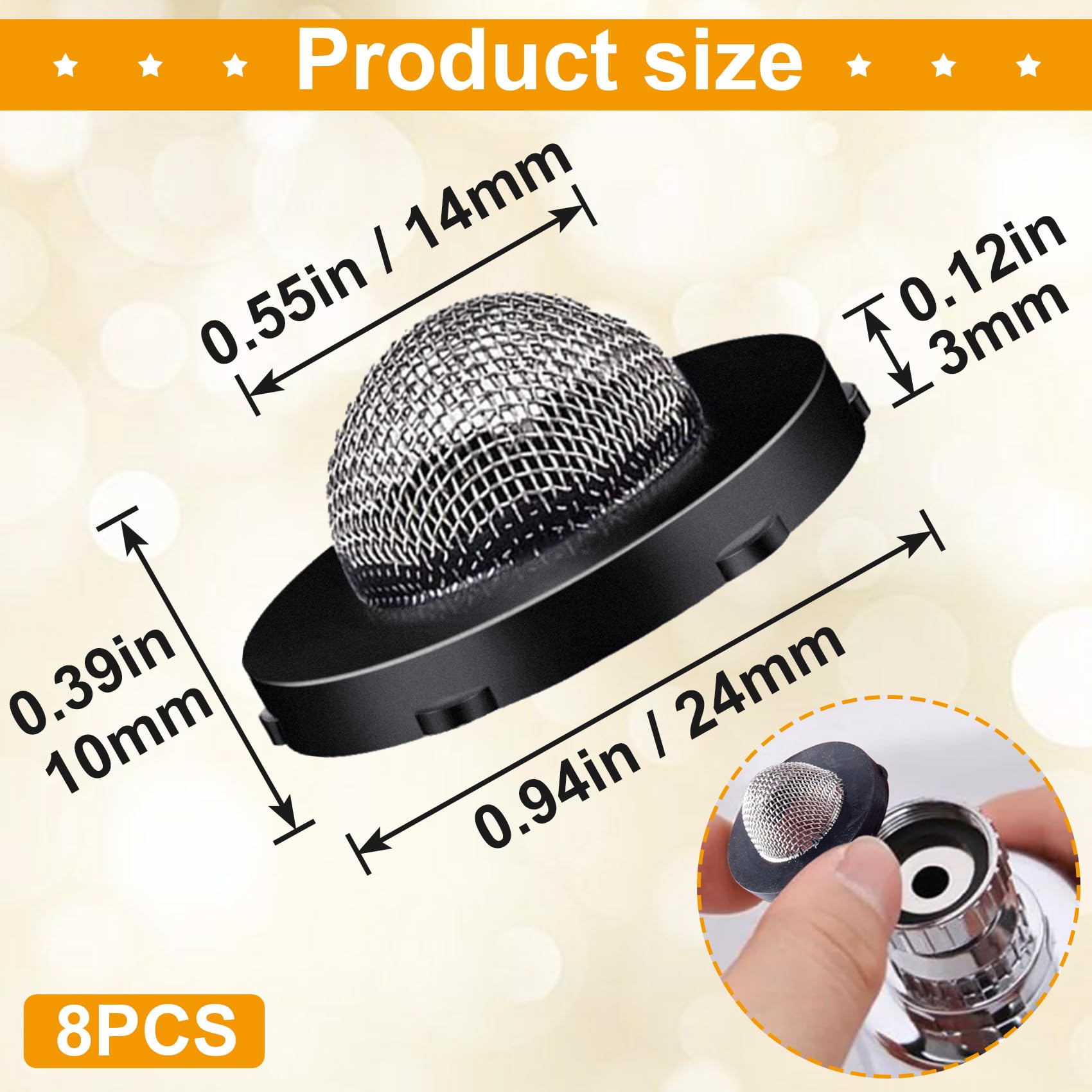 8 PCS Stainless Steel Hose Filter Washers - 3/4