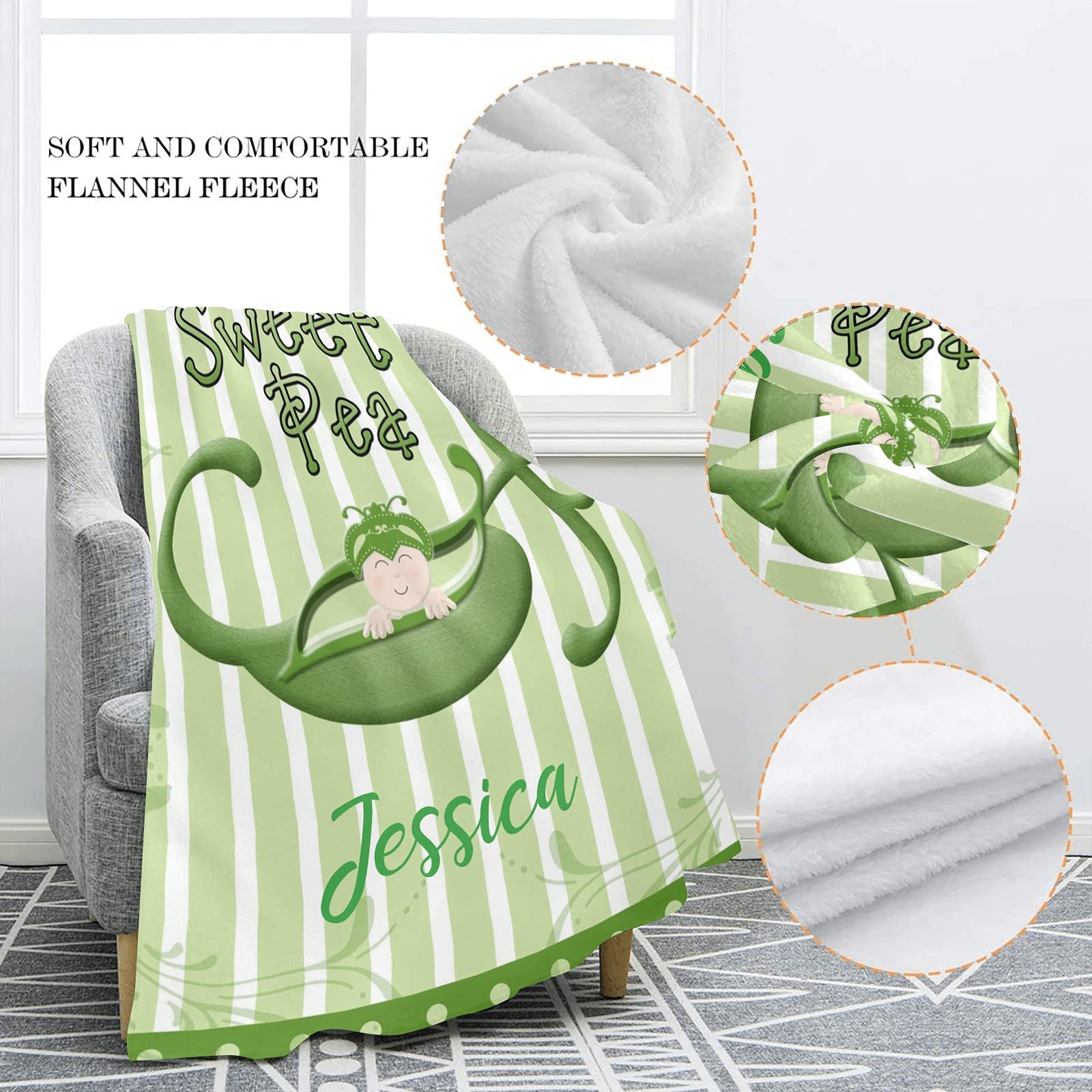 Personalized Baby Blanket with Name - Soft Fleece Swaddling Blanket 30