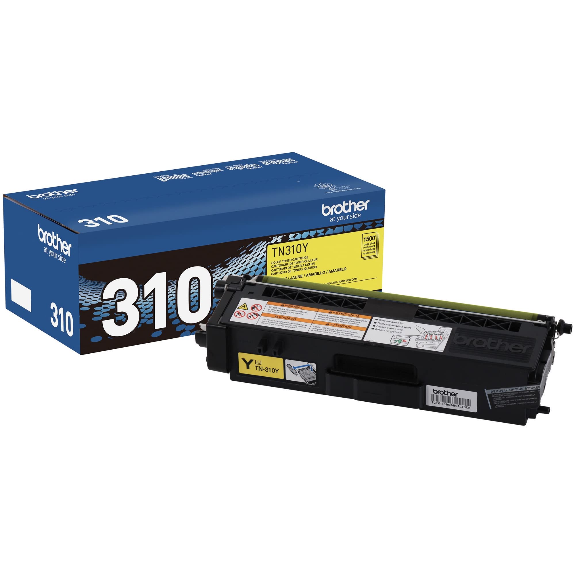 Brother TN310Y Genuine Yellow Toner Cartridge - High-Quality Replacement for Brother Color Laser Printers - Perfect for Home Office & Small Business Printing Needs