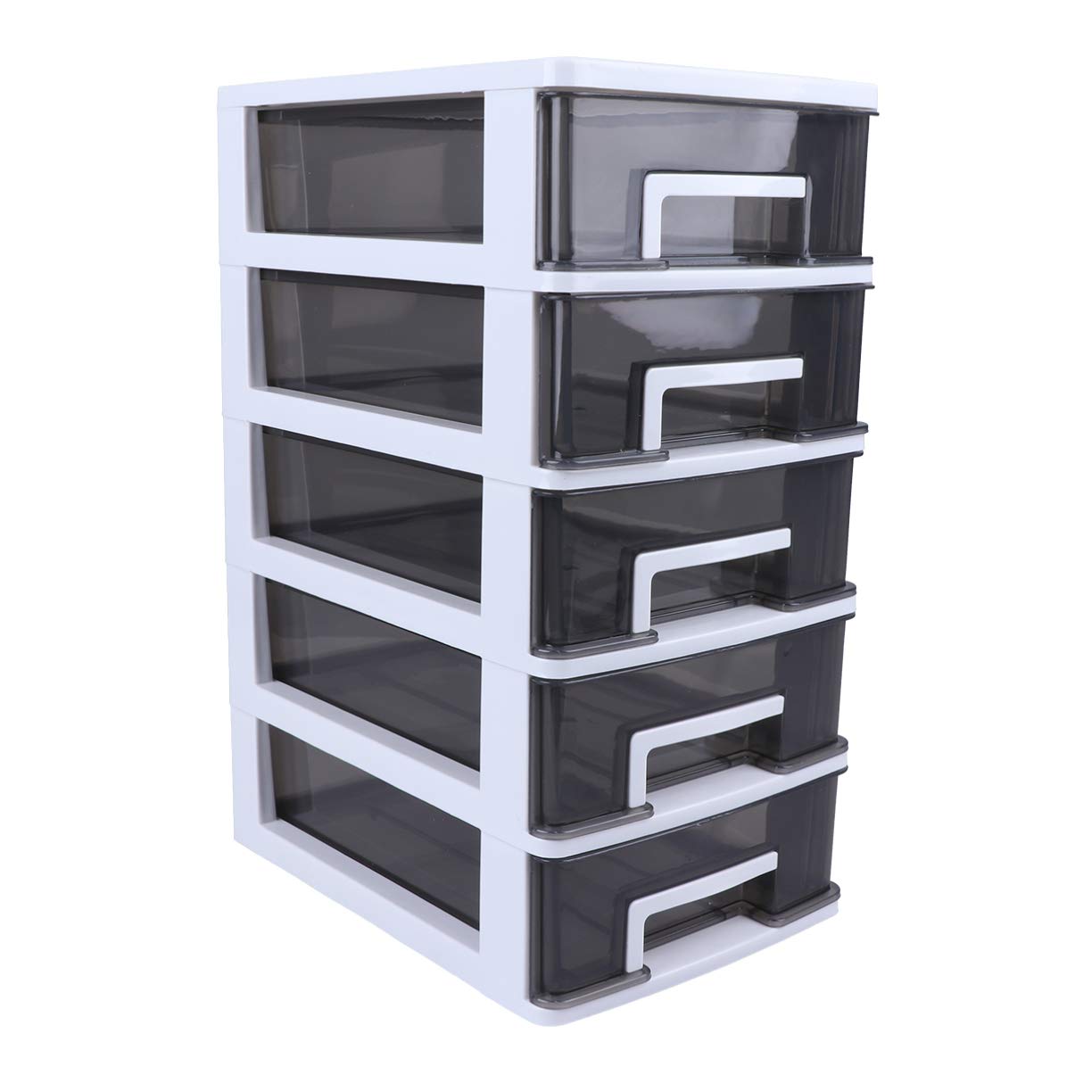 5-Layer Plastic Makeup Storage Box with Drawers - Organize Lipstick & Cosmetics on Desktop