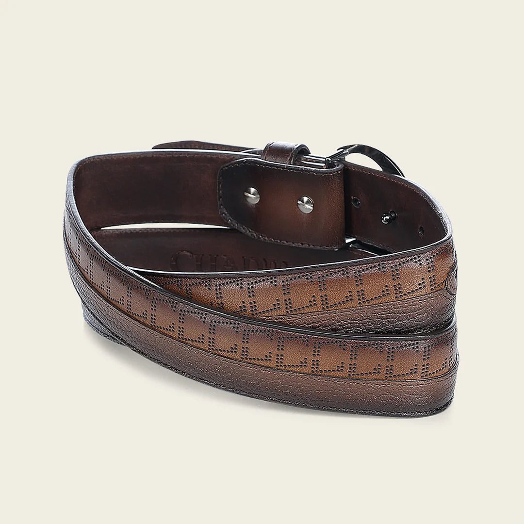 CS558RS Men's Genuine Cowhide Leather Belt - Western Style Casual Honey Brown Belt for Jeans & Workwear | Durable & Stylish for Everyday Use