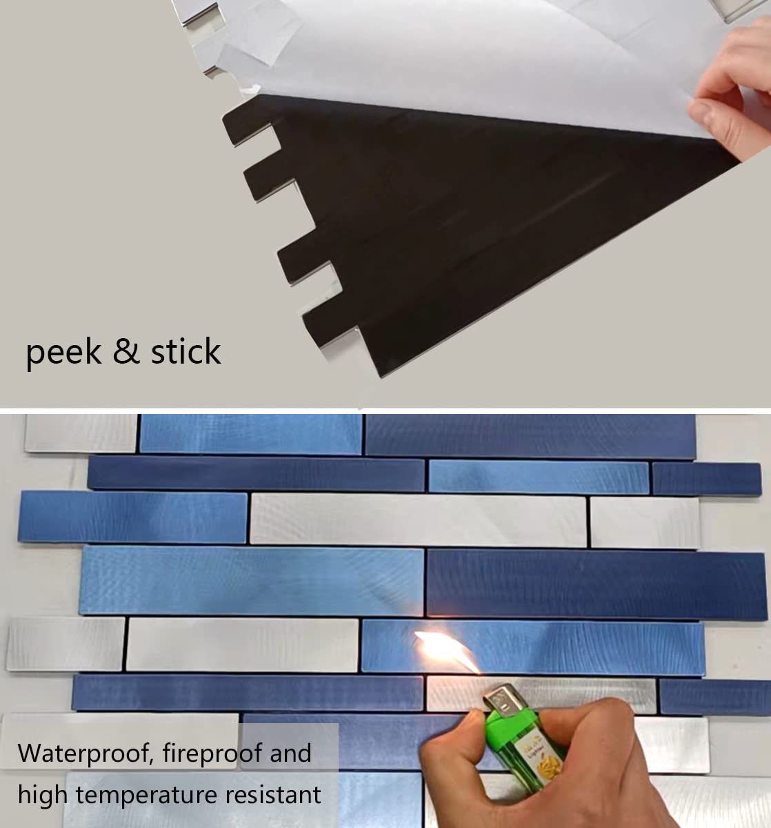 Weimeisc 10 Sheets Peel and Stick Backsplash Tile for Kitchen - Self-Adhesive Mosaic Tile for Bathroom Vanities, Fireplace & Laundry Room Décor - Easy Installation 11.25