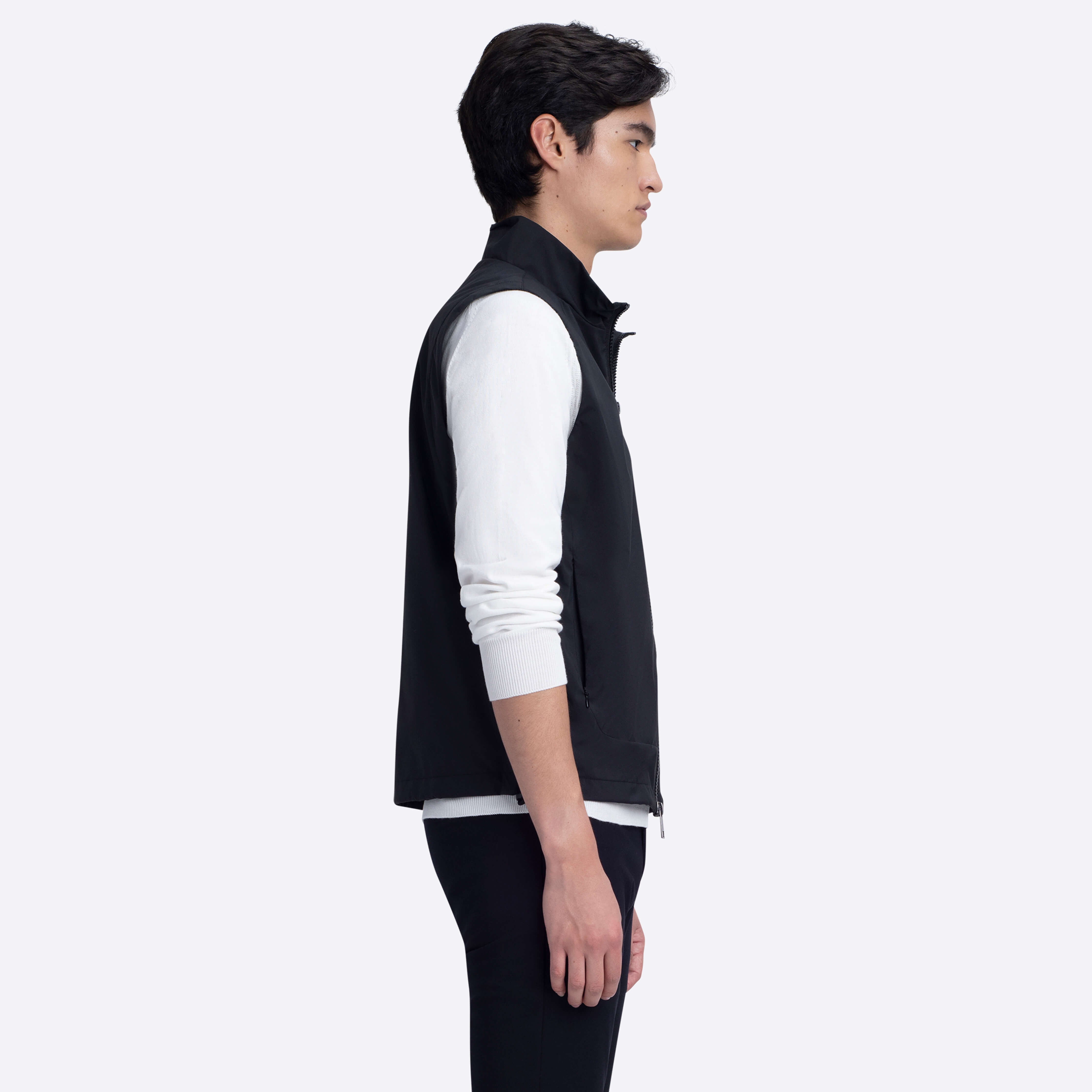 Men's Lightweight Full Zip Fleece Vest - Black, Warm & Comfortable for Outdoor Hiking, Camping & Casual Wear