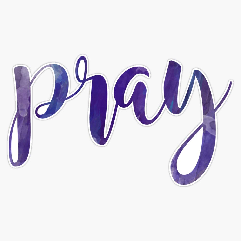 Pray Vinyl Waterproof Decal Sticker - 5 Inch Durable Car, Laptop, Wall, Window & Bumper Decoration - Perfect for Religious Gifts, Home Decor & Personalizing Belongings