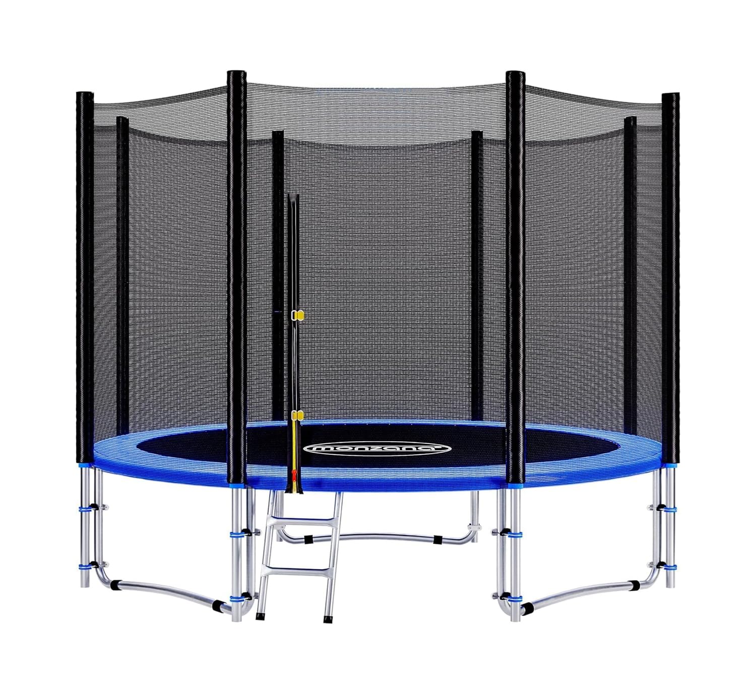 MONZANA® 6ft Trampoline with Safety Enclosure Net - 183cm Outdoor Trampoline Set Includes Ladder, Spring Tool & Edge Cover - Kids Backyard Trampoline for Garden, Playground & Outdoor Fun - Blue & Black
