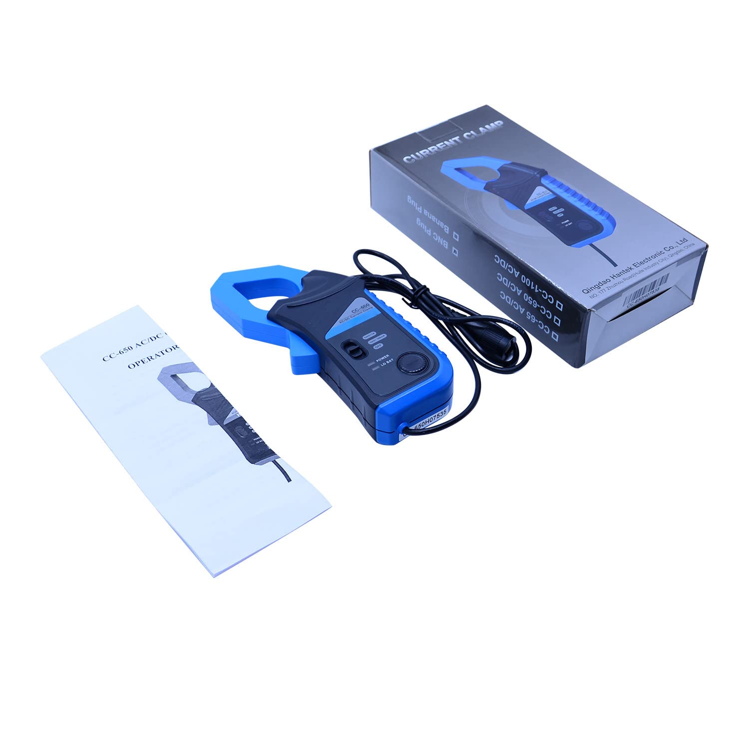 AC/DC Current Clamp Meter for Oscilloscope - 40KHz Bandwidth, 1mV/10mA Sensitivity, 650A Capacity with BNC Plug (CC-650) - Perfect for Electrical Testing, Automotive Diagnostics & Industrial Maintenance