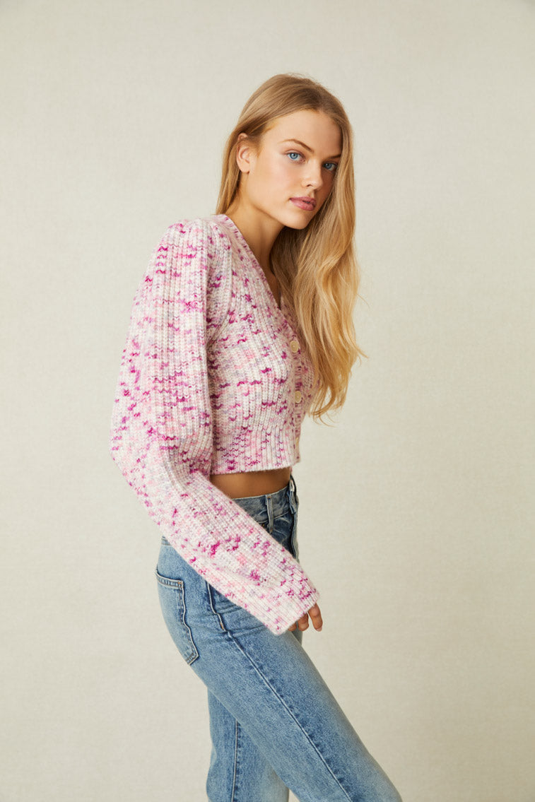 Avignon Hand Painted Crop Cardigan - Women's Boho Chic Knit Sweater for Spring & Fall | Perfect for Casual Outfits, Date Nights & Layering