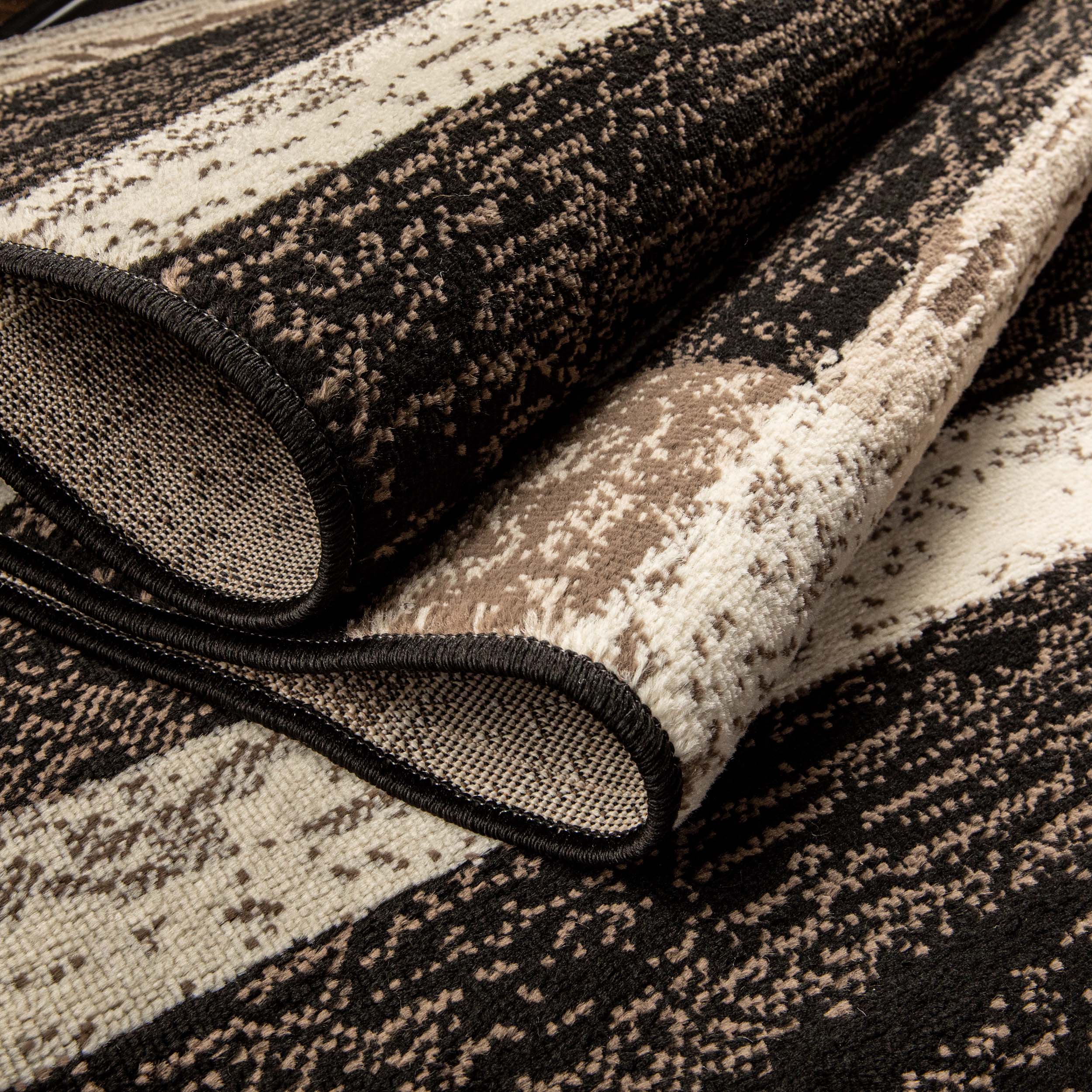 Stylish Rockwood Contemporary Geometric Patchwork Area Rug - Non-Slip Indoor Runner for Living Room, Bedroom & Office Decor