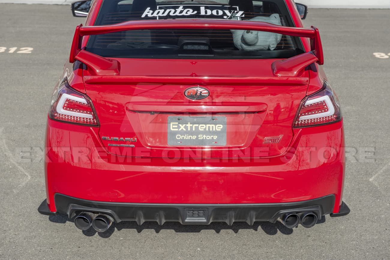 Replacement Rear Bumper Lower Lip Splitter for 2015-2021 Subaru WRX STi | JDM Charge-Speed Style Polyurethane Apron Pair (Matte Black) | Enhance Aerodynamics & Sporty Look for Street Racing & Car Shows