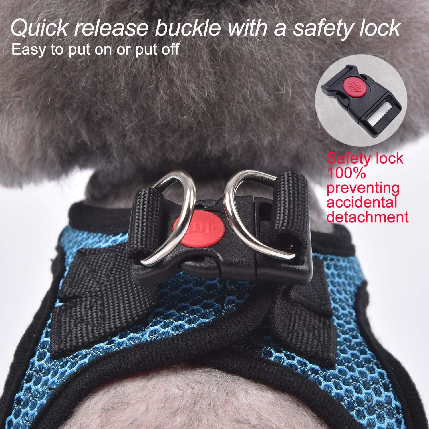 Breathable Step-In Dog Harness for Small & Medium Dogs - Adjustable Pet Vest Harness for Puppies & Cats (Blue) | Perfect for Walking, Training & Outdoor Adventures