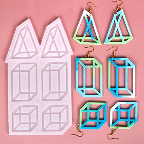 3 Pack Geometric Resin Earring Molds for DIY Jewelry Making - Epoxy Casting Molds for Earrings, Pendants & Crafts - Perfect for Handmade Resin Jewelry, Gifts & Home Decor Projects