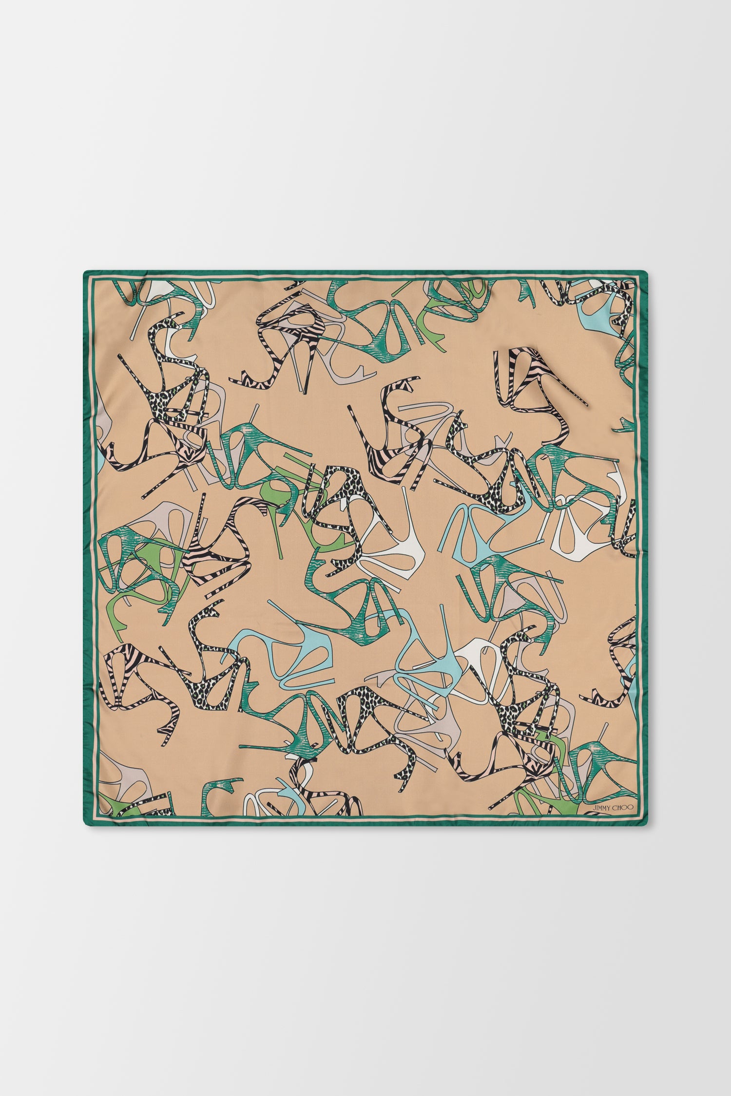 Jimmy Choo Green Silk Scarf for Women - Luxury Fashion Accessory for Office, Party & Travel