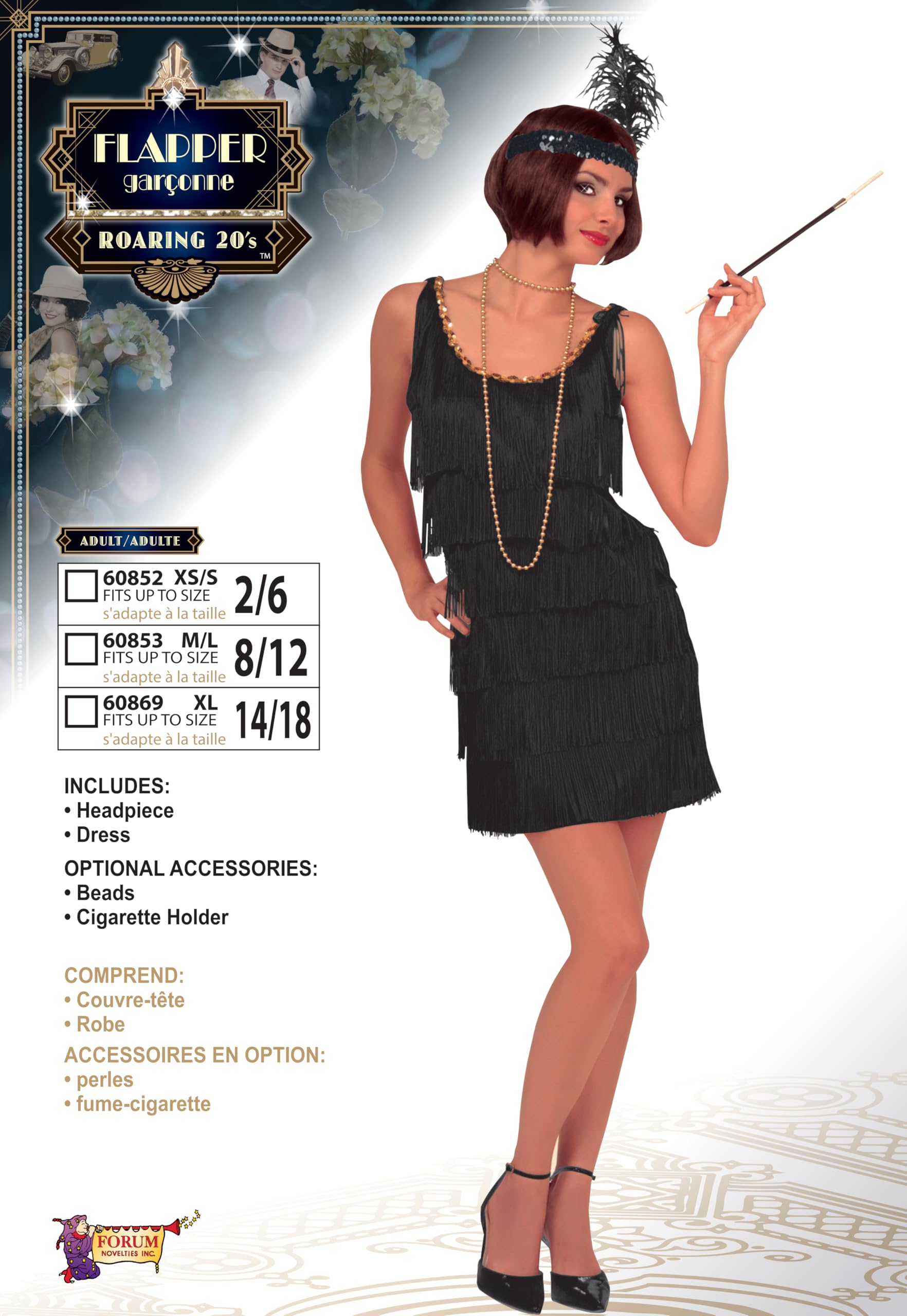 Vintage 1920s Flapper Dress with Fringe & Beaded Headband - Roaring 20s Gatsby Party Costume for Women - Perfect for Halloween, Themed Parties & Jazz Age Events