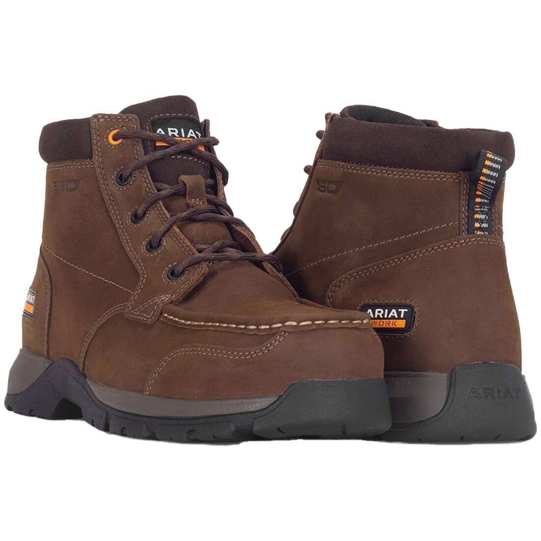 Dark Brown Edge LTE Composite Toe Chukka Work Boots for Men - Lightweight, Slip Resistant & Electrical Hazard Safe - Perfect for Construction, Warehouse & Outdoor Work