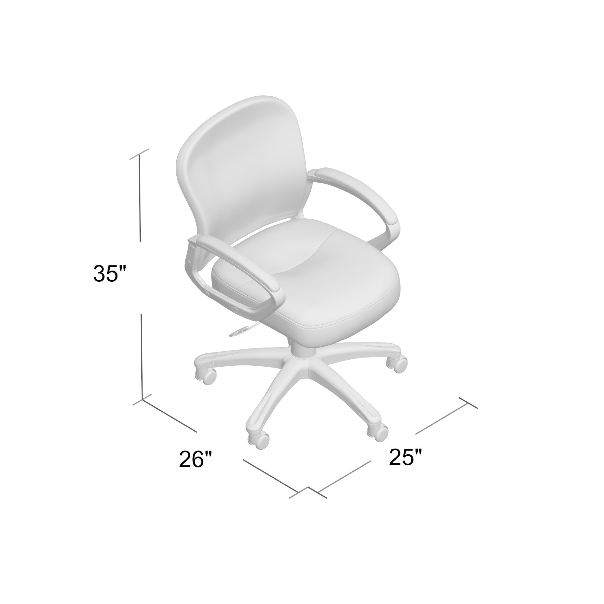 Boss B6256 Mid Back Ergonomic Mesh Office Chair - Adjustable Lumbar Support for Comfortable Desk Work, Home Office & Gaming