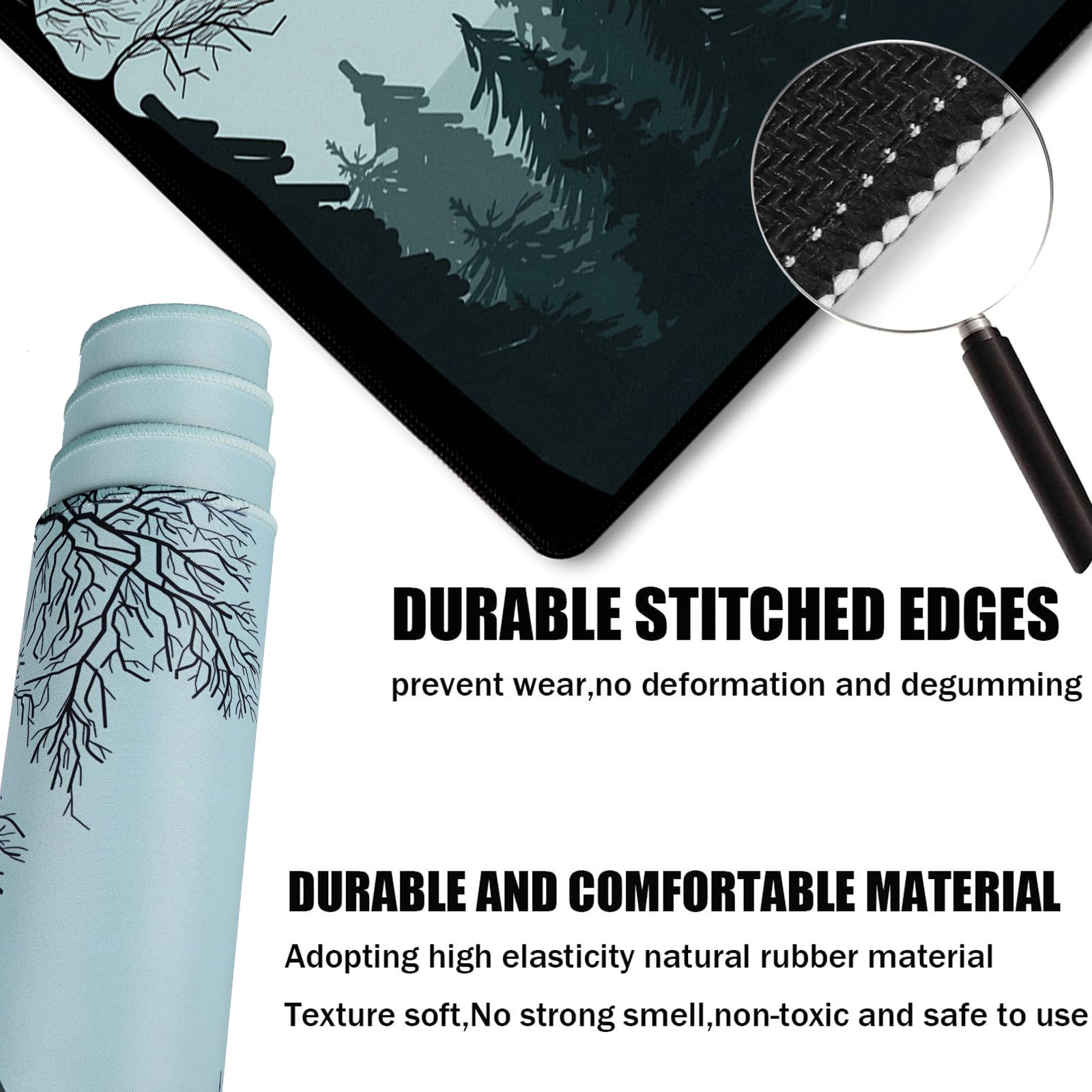 Large Desk Pad Mouse Mat with Forest Design - 31.5