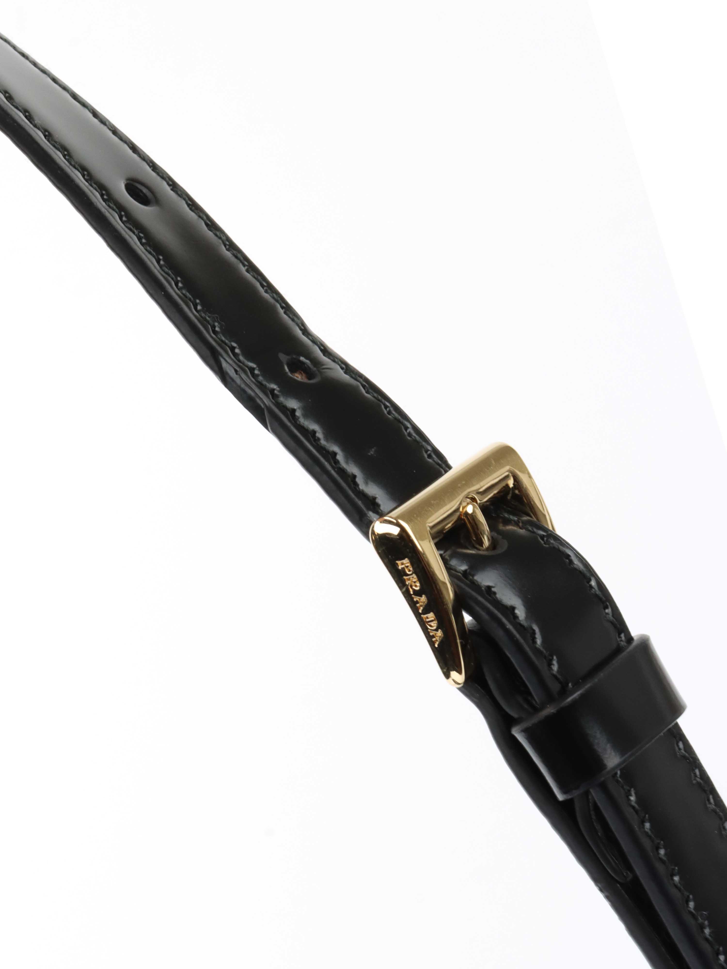 Prada Black Leather Shoulder Bag for Women - Luxury Designer Handbag Purse for Work, Travel & Everyday Use