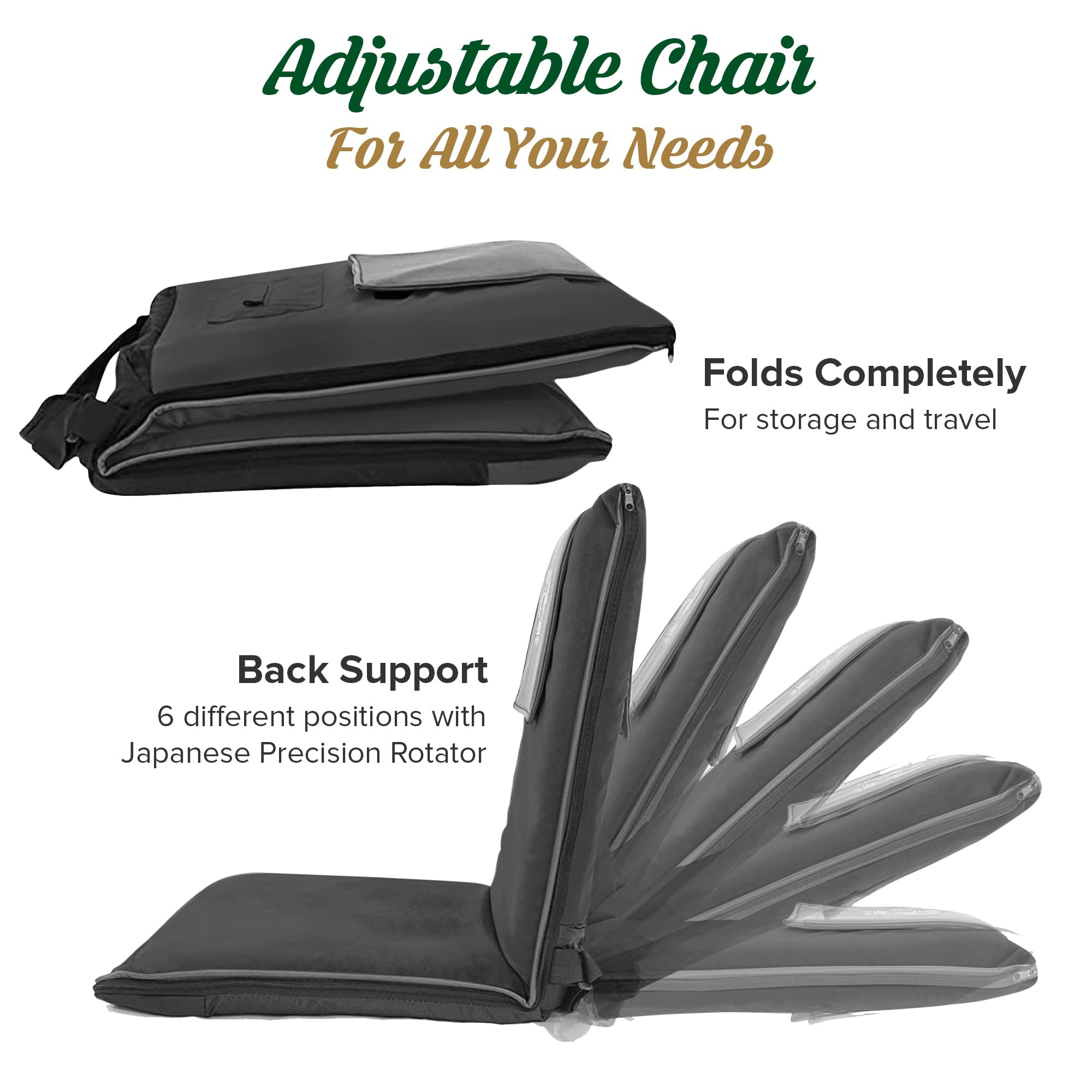 Premium Japanese Meditation Floor Chair with Back Support - Adjustable & Foldable Backrest for Adults, Yoga, Gaming & Relaxation | Comfortable Folding Floor Seating for Meditation, Reading, Office & Home Use