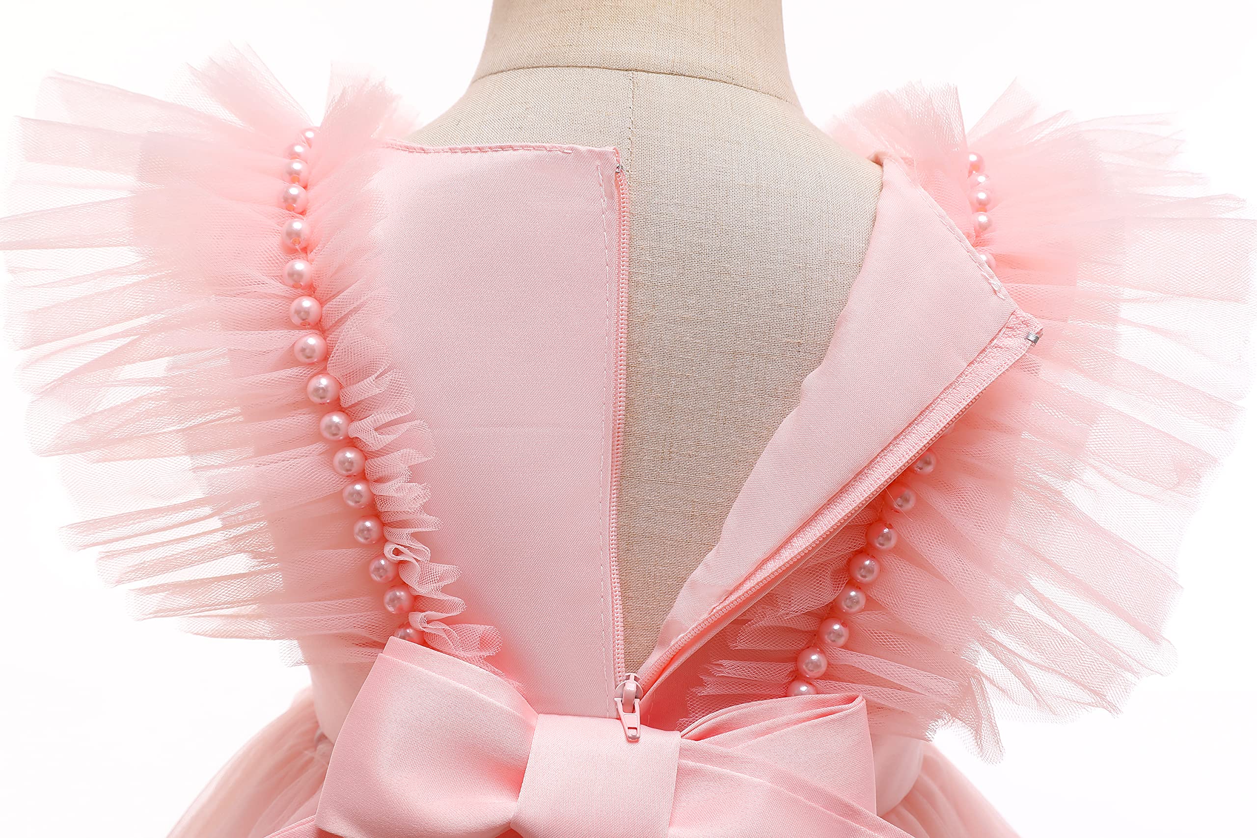 JerrisApparel Baby Girls Ruffle Tulle Dress - Elegant Princess Birthday Party Outfit for Toddlers & Kids | Perfect for Special Occasions, Photo Shoots & Holiday Celebrations