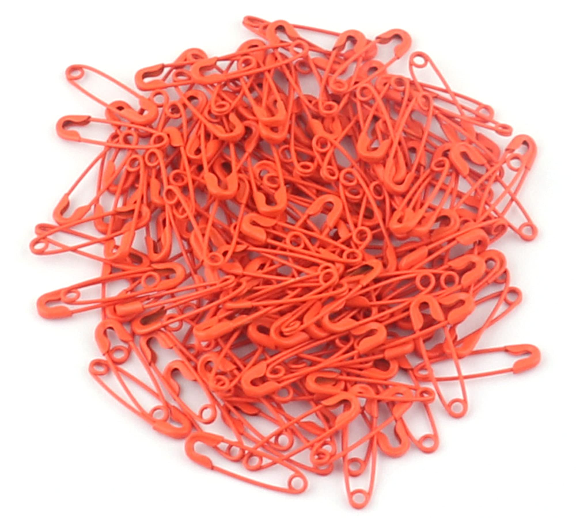 19mm Orange Mini Safety Pin Brooch - Kilt, Skirt, Blanket & Shawl Accessory - Scarf Pin, Bouquet Charm & Boutonniere Jewelry - Perfect for DIY Crafts, Fashion Accessories and Gift Wrapping