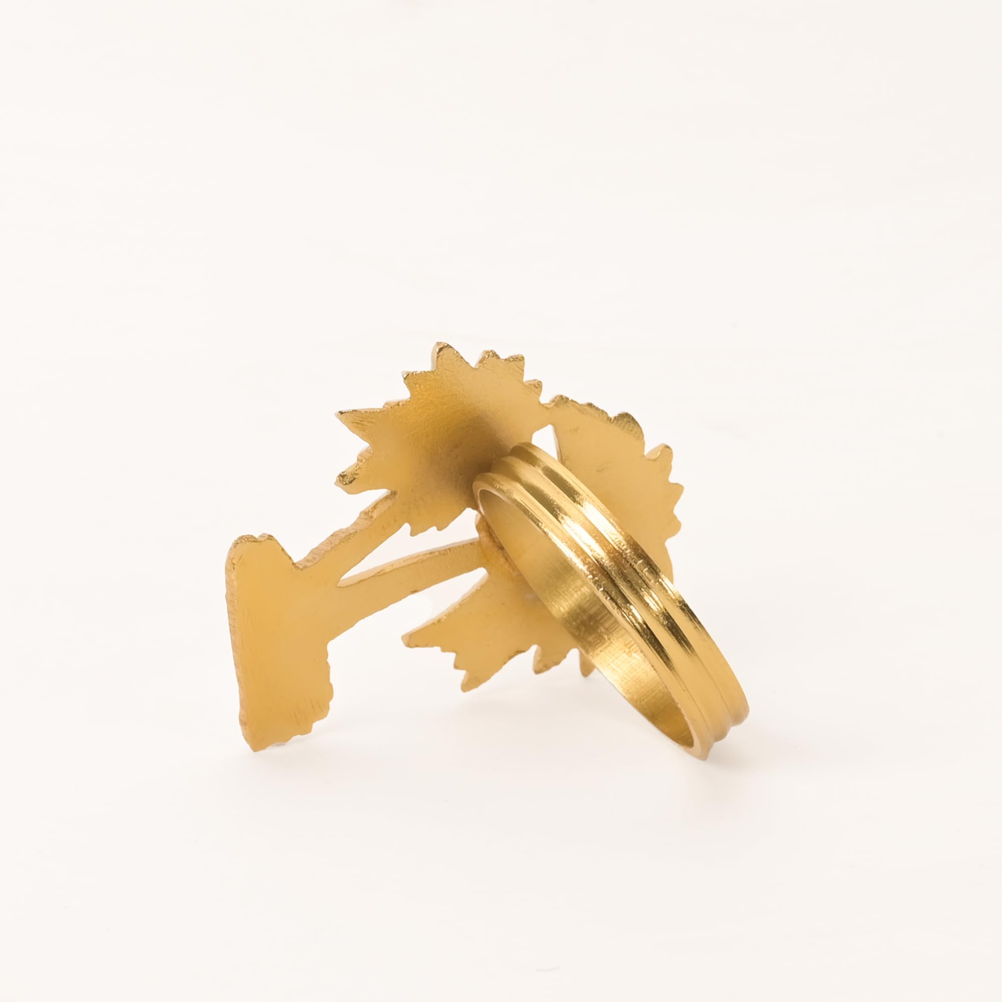12 Pack Gold Palm Tree Napkin Rings - Elegant Metal Napkin Holders for Wedding, Birthday, Christmas & Holiday Table Decor - Perfect for Beach Themed Parties & Tropical Dinner Settings