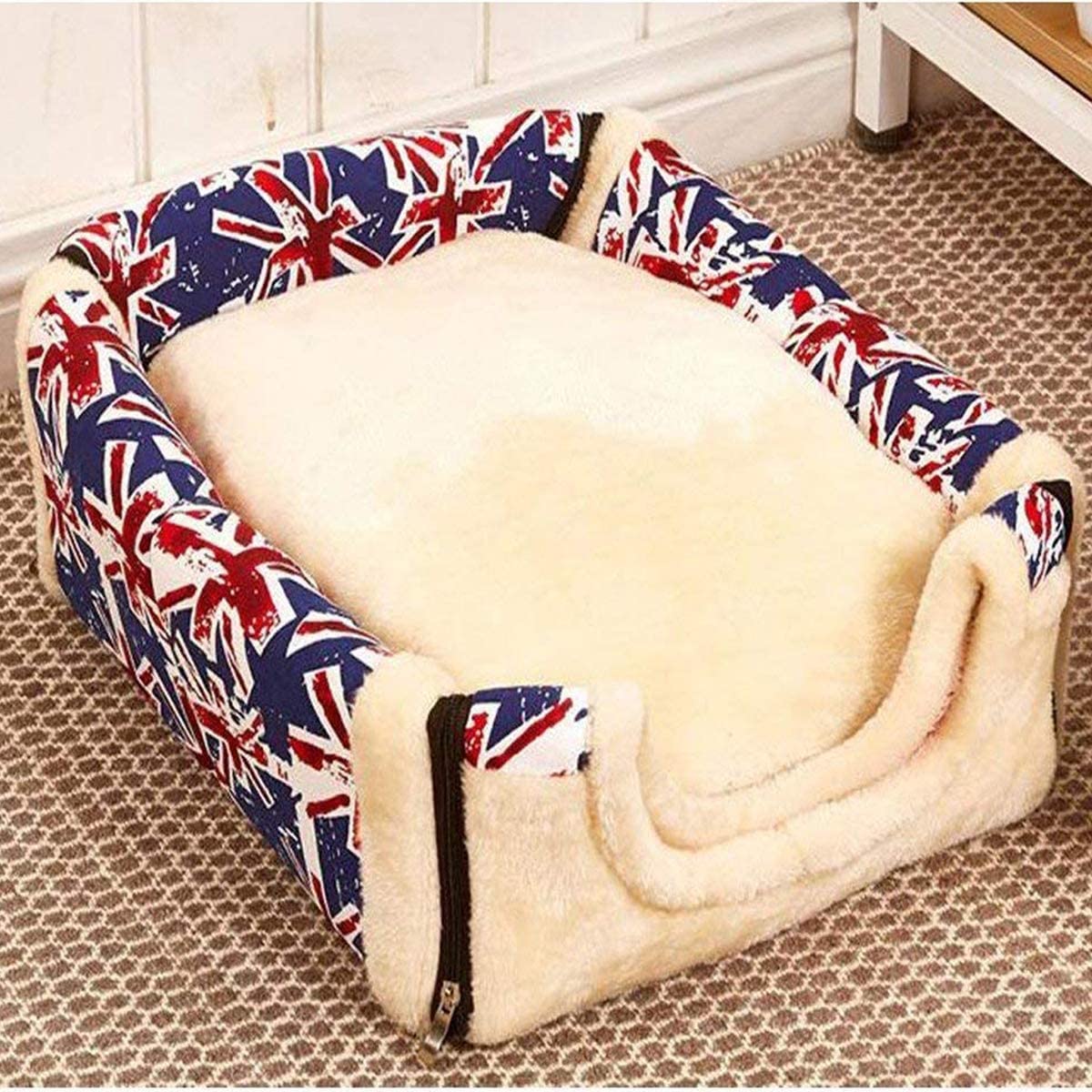 Soft Warm Indoor Dog House & Cat Cave - Portable Foldable Pet Bed with Washable Removable Cushion for Small Dogs & Cats | Cozy Outdoor Igloo Shelter for Home, Travel & Camping Use