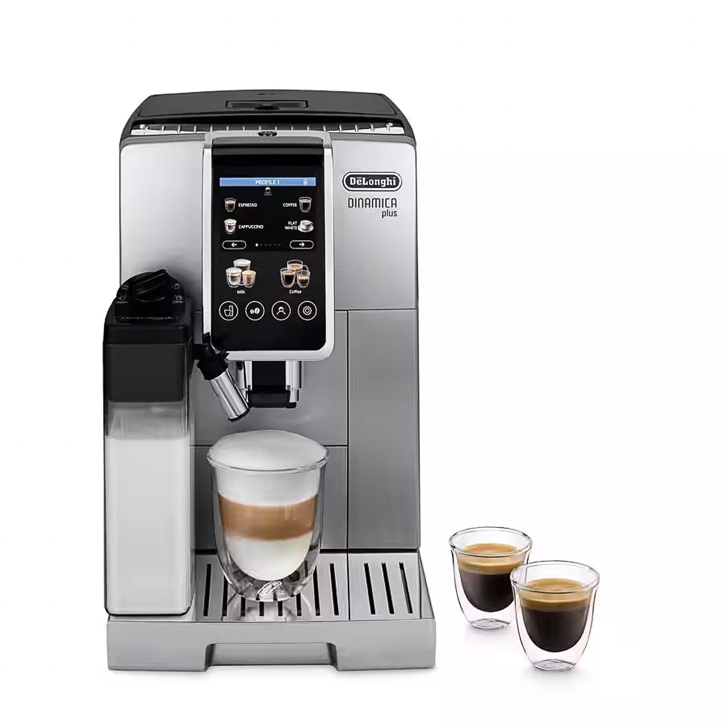 De'Longhi Dinamica Plus ECAM38085SB Silver Automatic Espresso Machine with LatteCrema System - Perfect for Home Baristas & Coffee Lovers (Ideal for Kitchens, Offices & Gifts)