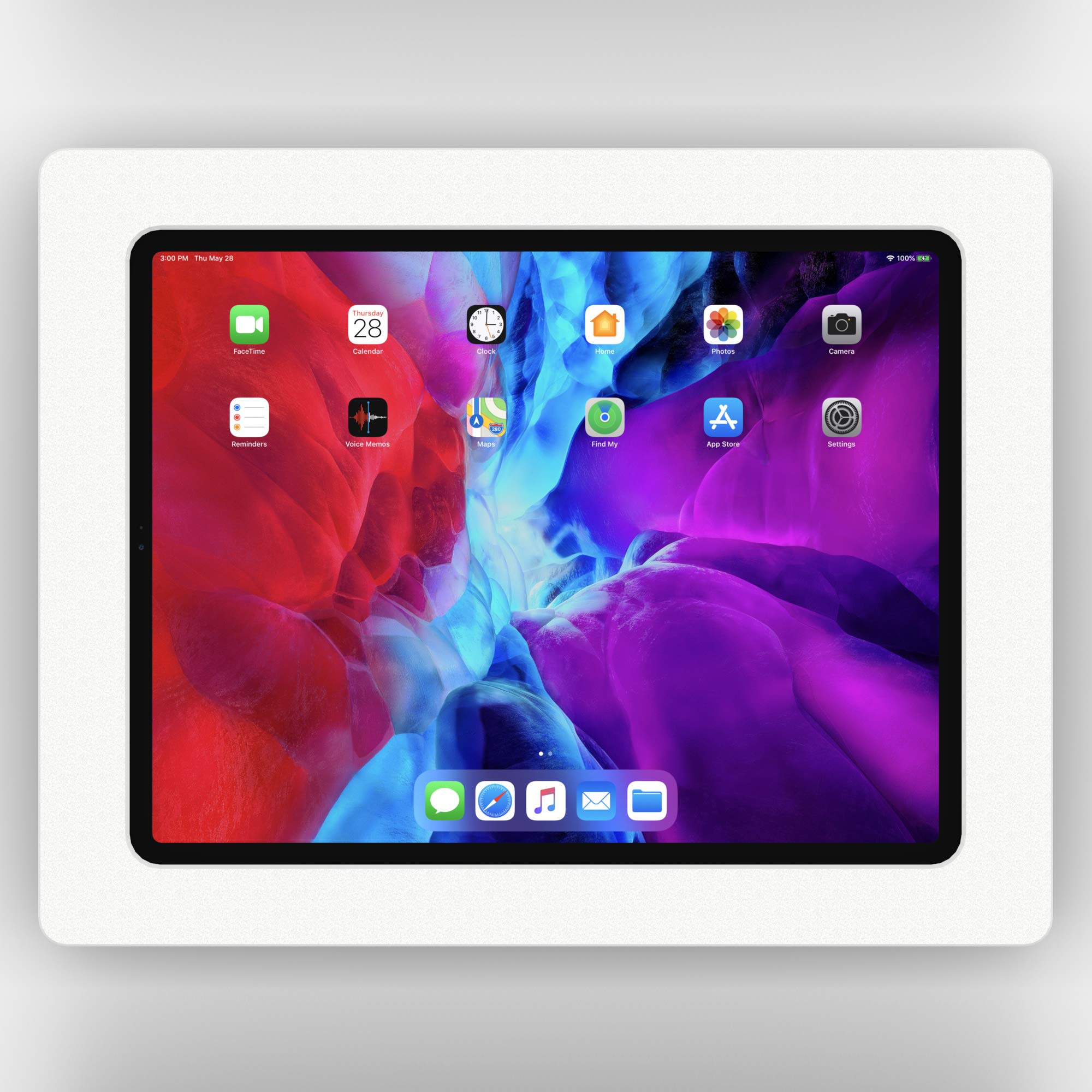 VidaMount White iPad Wall Mount Bundle - Slim Fixed VESA Mount Enclosure for iPad Air 13
