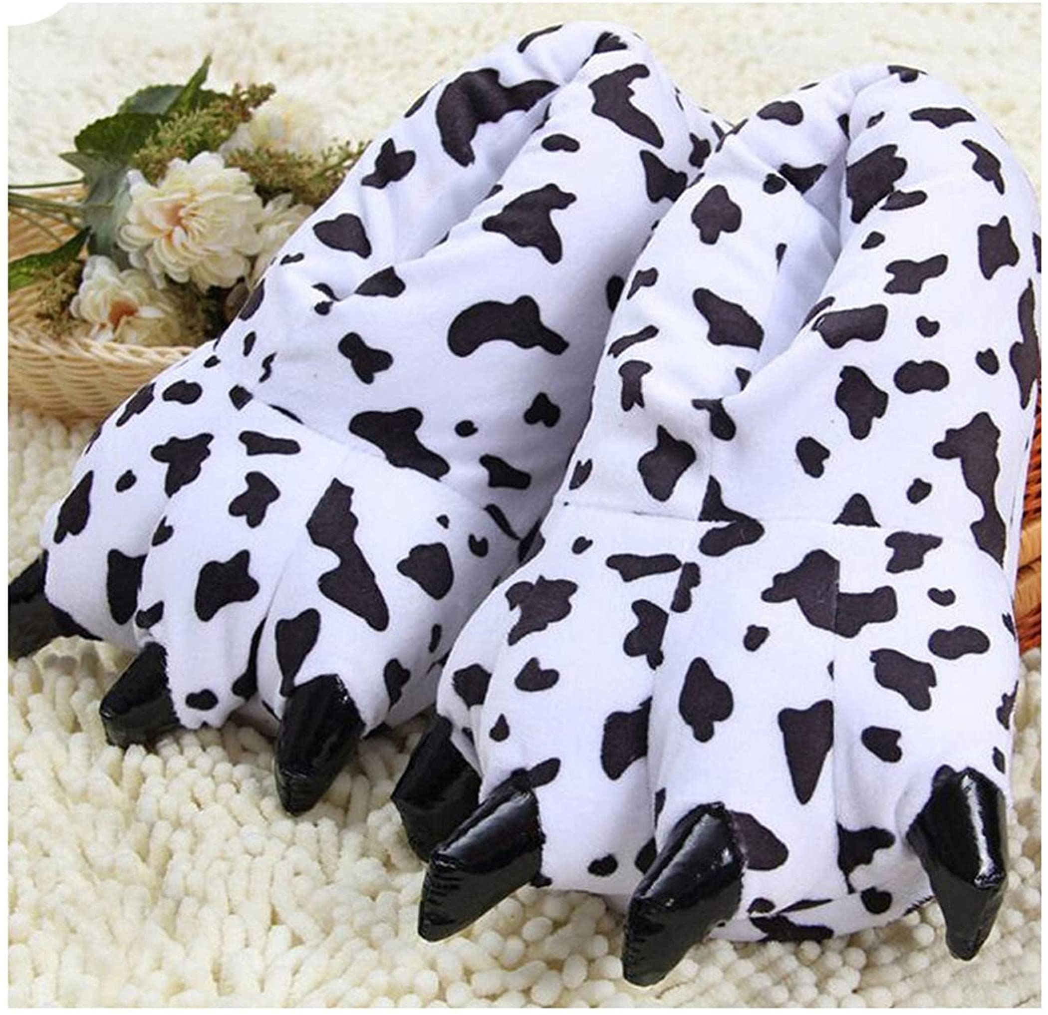 YILANLAN Unisex Plush Animal Paw Slippers - Dinosaur Claw Fuzzy Warm House Shoes for Men & Women | Cozy Indoor Footwear for Winter, Home, and Gifts
