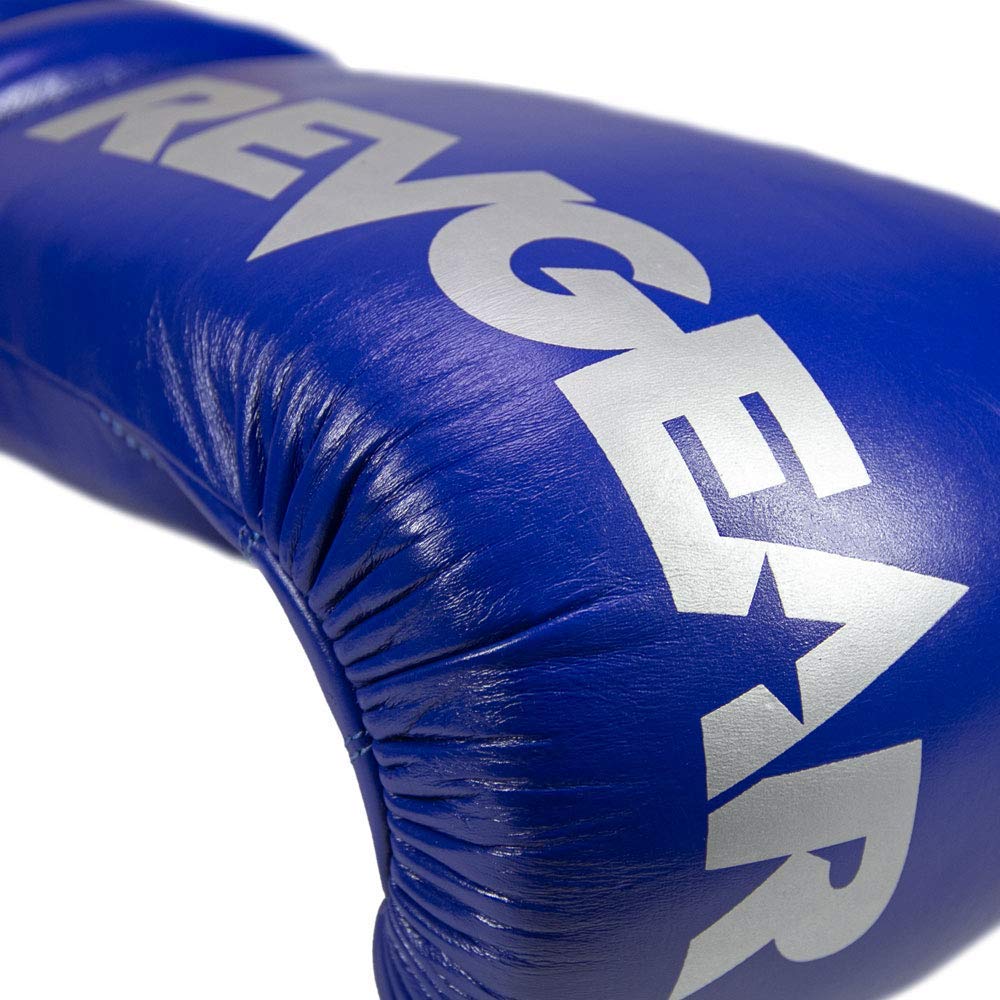 Revgear S4 Sentinel Pro Leather Boxing Gloves with Gel Padding - Premium Lace-Up MMA/Boxing Training Gloves for Men & Women - Ideal for Sparring, Heavy Bag Workouts & Competition Training