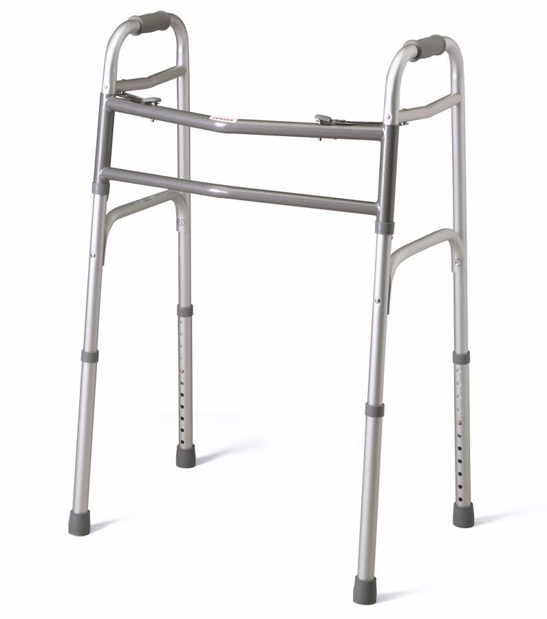 Premium Adjustable Folding Walker for Seniors & Adults - Lightweight Mobility Aid with Wheels & Hand Brakes - Ideal for Indoor/Outdoor Use, Recovery & Elderly Assistance