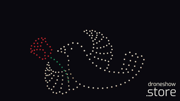 200 Drones for Love Bird Animation - Stunning Drone Light Show for Weddings, Proposals & Romantic Events