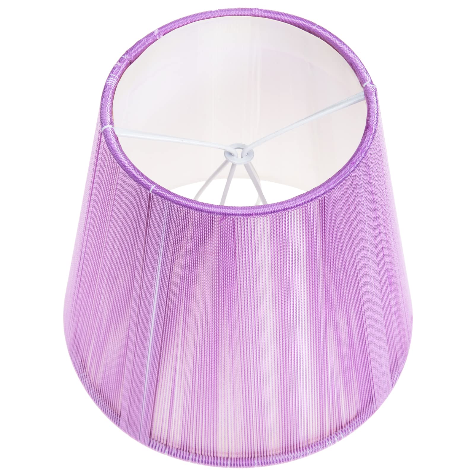 E14 Clip On Lampshade - Fabric Table Lamp Cover, Chandelier Shade, Hanging Light Protector & Bulb Cage Guard for Floor, Wall & Pendant Lights (Lavender) - Perfect for Bedroom, Living Room & Dining Room Lighting Decor