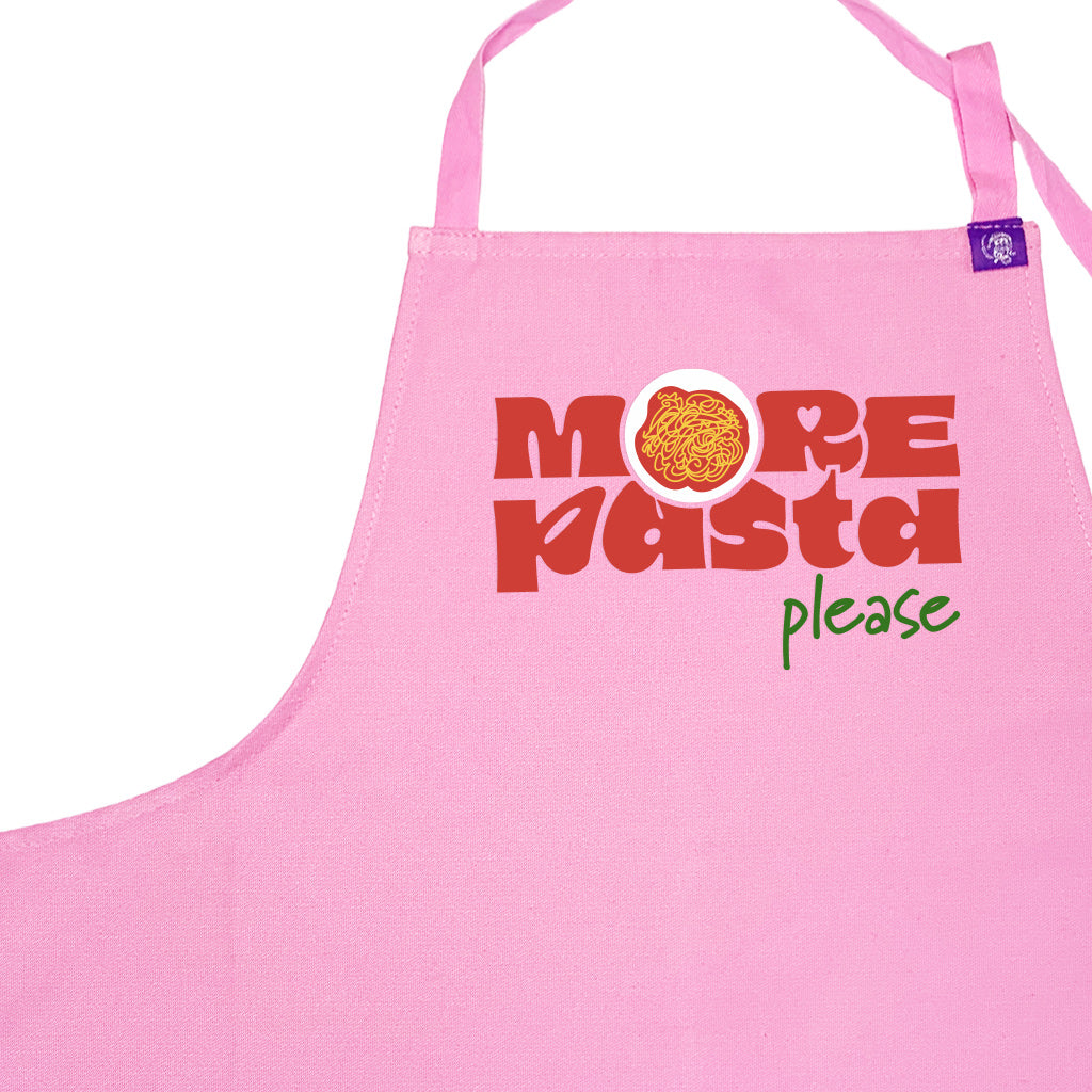 Stylish Pink Apron for Cooking & Baking - More Pasta Please - Perfect for Home Chefs, Kitchen Enthusiasts & Italian Cuisine Lovers