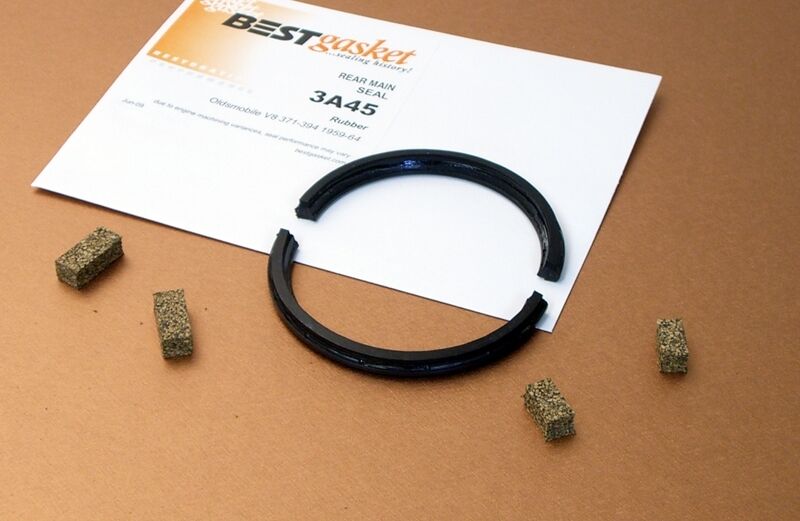 Oldsmobile Olds 371 394 V8 Rubber Engine Rear Main Seal Set - Compatible with 1959-1964 Models - Perfect for Classic Car Restoration & Engine Rebuild Projects
