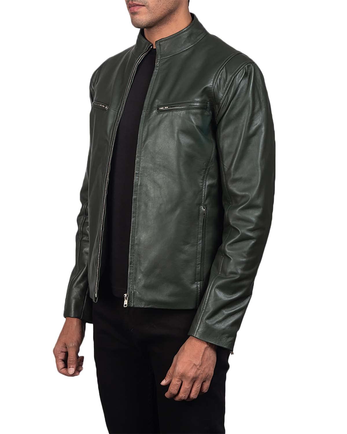 Premium Men's Sheepskin Leather Motorcycle Jacket - The Jacket Maker Ionic Biker Jacket for Riding & Casual Wear | Durable & Stylish Outerwear for Motorcyclists & Fashion Enthusiasts