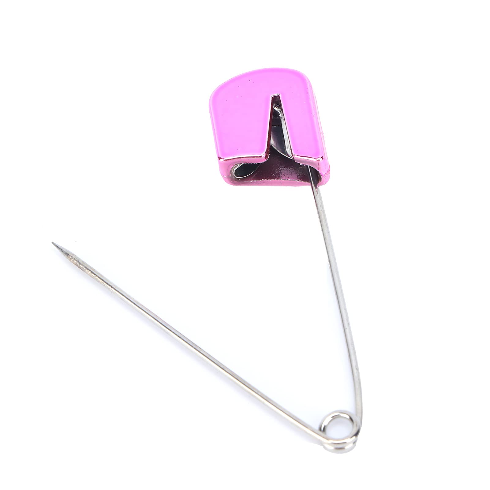 Stainless Steel Diaper Pins with Plastic Safety Locks - 6 Colorful Nappy Sewing Pins for Baby & Adult Cloth Diapers - Secure Fabric Fasteners for Knitting, DIY & Traditional Diaper Use