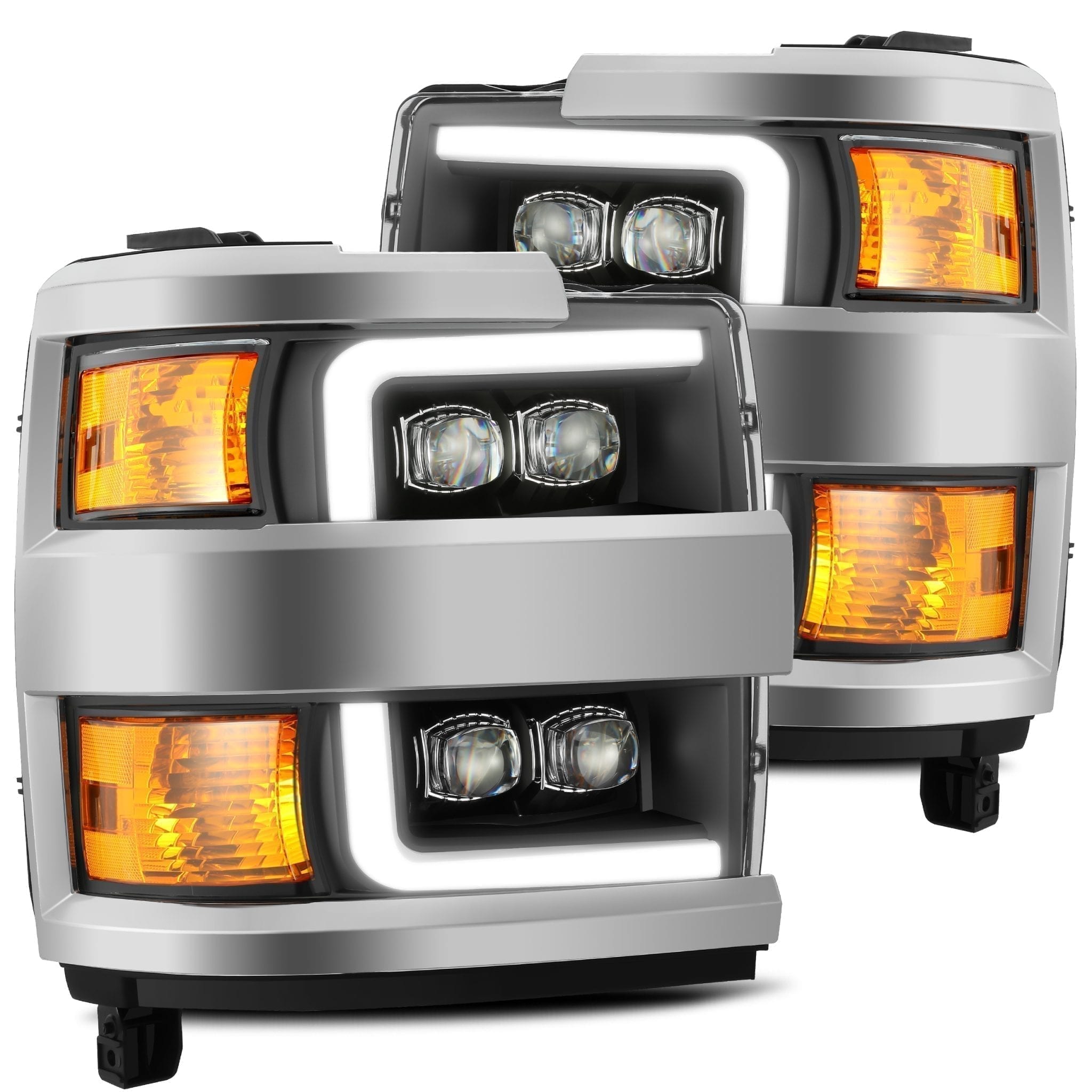 15-19 Chevrolet Silverado 2500HD/3500HD MK II NOVA Series LED Projector Headlights - Black Housing - High Performance Lighting for Night Driving & Off-Road Adventures