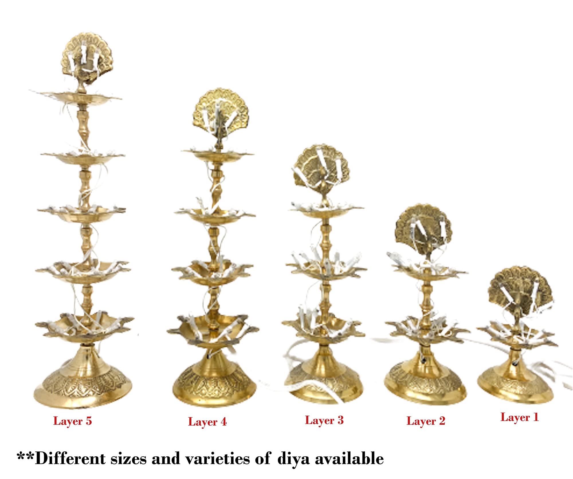 Electric Peacock Diya Set of 2 - LED Puja Lamps for Hindu Worship, Home Decor & Festivals - Beautiful 1 Layer Peacock Design for Diwali, Weddings & Spiritual Ceremonies