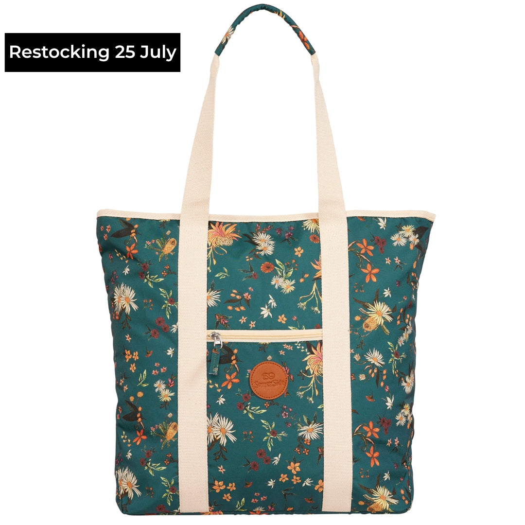 Stylish Native Botanical Beach Bag - Waterproof & Spacious Tote for Women - Perfect for Pool, Travel, and Summer Vacations